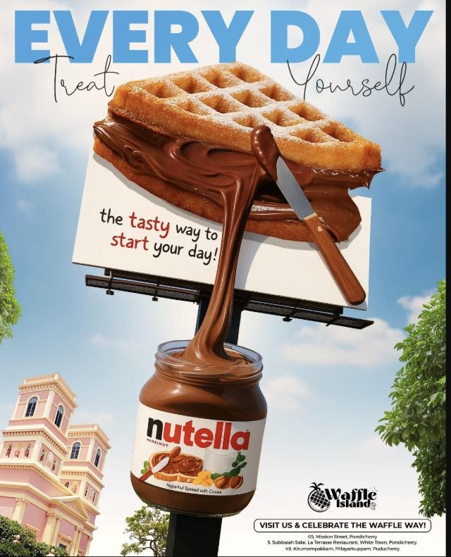 Meta ad creative example for a Waffle Island Instagram campaign by NexLift Digital
